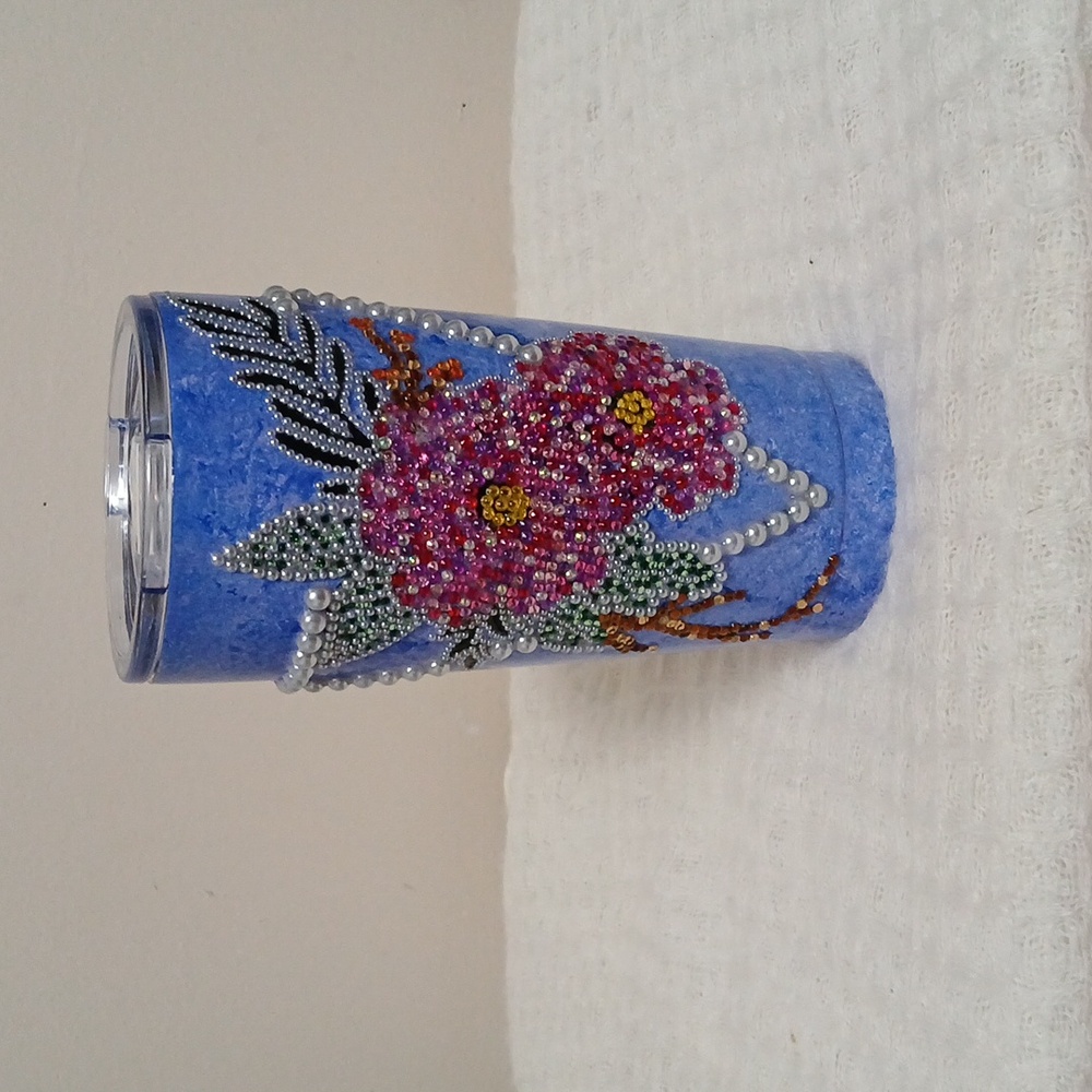 Handmade rhinestone tumbler